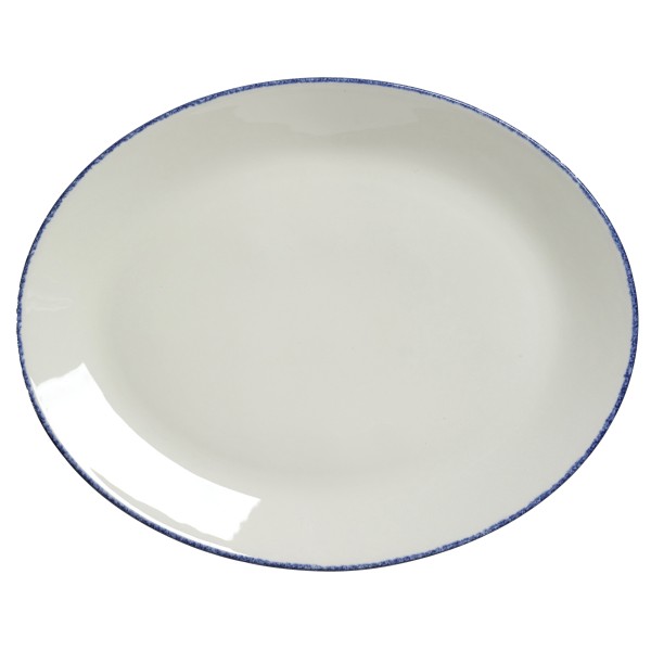 Blue Dapple Oval Coupe Plate - 34.25cm (13 1/2)